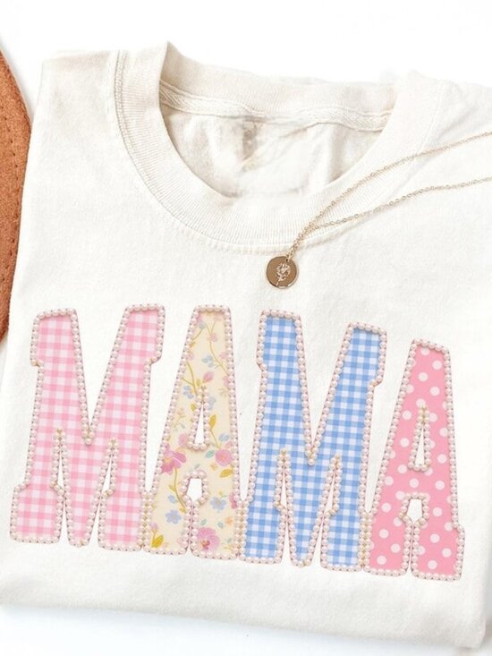 Tops - Retro Mama T-shirt, Mothers Day Gift, Floral Mama Shirt